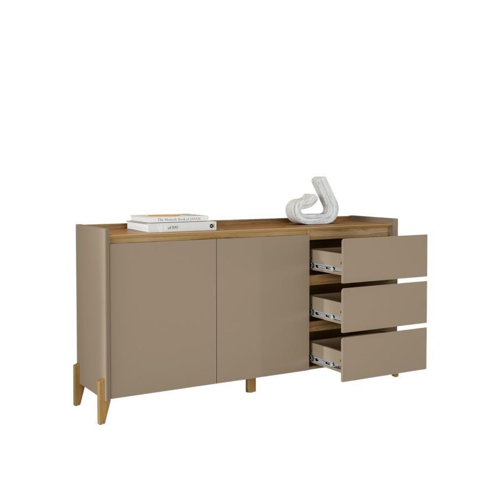 Aparador Buffet Para Sala 3 Gavetas Cadiz Hannover Fendi - 5