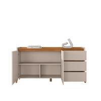 Aparador Buffet Para Sala 3 Gavetas Cadiz Cedro Off White - 3
