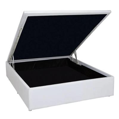Cama Box Baú Casal Suede Branco 138x188