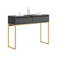 Buffet Luce Retro Madeira 2 Gavetas Estilo Industrial Preto Dourado - 1