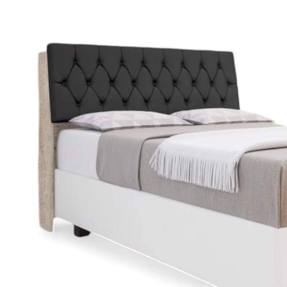 Cabeceira Estofada ísis Solteiro Amarula Com Capitonê Preto - 2