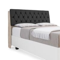 Cabeceira Estofada ísis Solteiro Amarula Com Capitonê Preto - 2