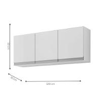 Armario Aereo Texas 3pts 1,20m Branco - 2