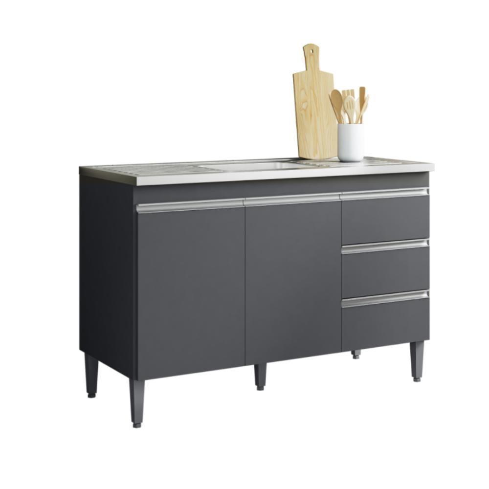 Balcao De Cozinha Virginia 2pt 1m Cinza Fosco - 3