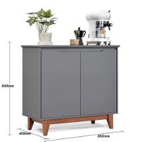 Aparador Buffet Balcão 2 Com Gaveta Portas Gucci Cinza - 2