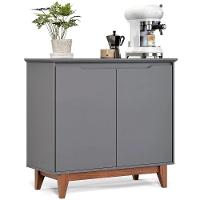 Aparador Buffet Balcão 2 Com Gaveta Portas Gucci Cinza - 3