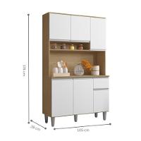 Armário De Cozinha Udine 6 Portas Amendoa Branco - 2