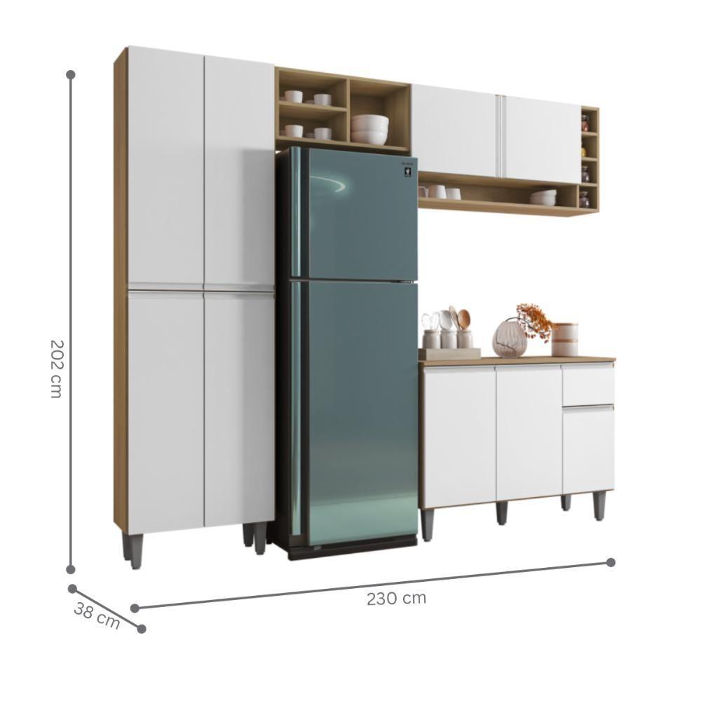 Aéreo E Balcão Para Cozinha Toronto Amendoa Branco - 2