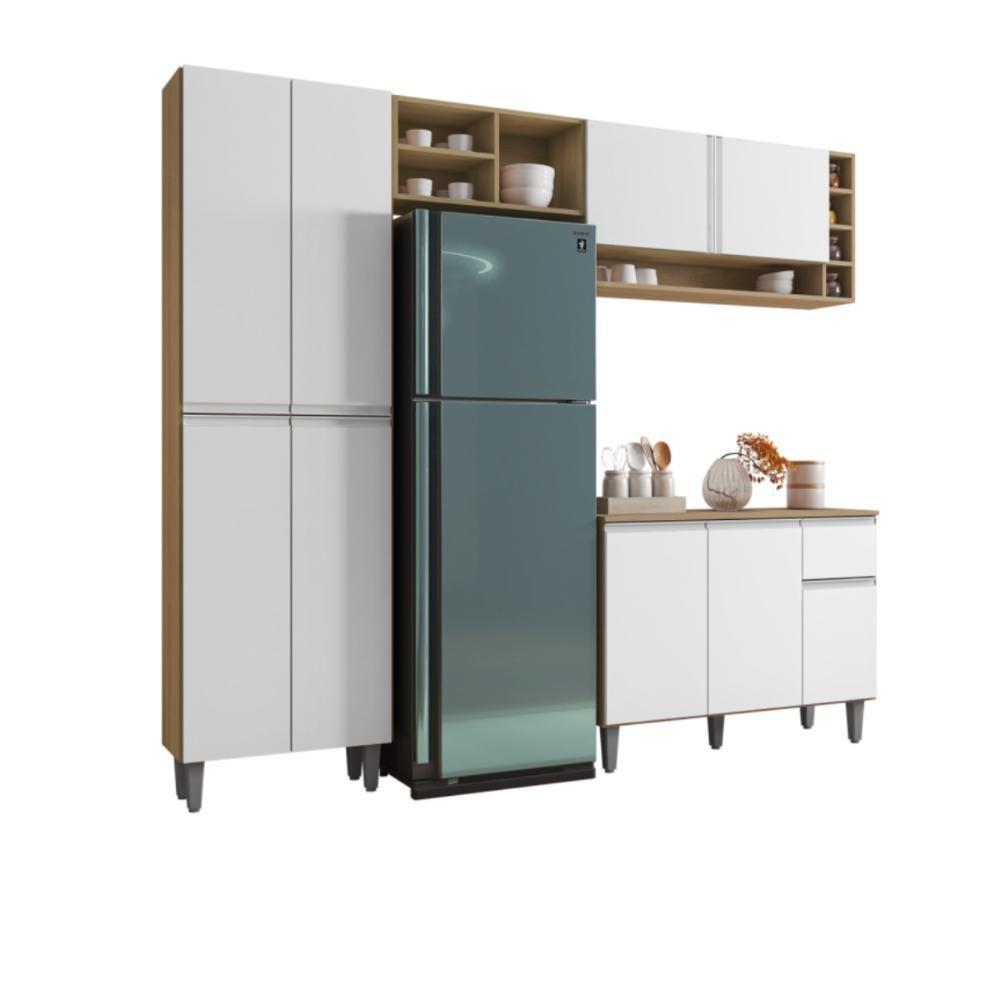 Aéreo E Balcão Para Cozinha Toronto Amendoa Branco - 3