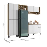 Aéreo E Balcão Para Cozinha Toronto Amendoa Branco - 2