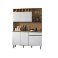 Armário Cozinha Completo Robin Amendoa Branco 6 Portas - 3