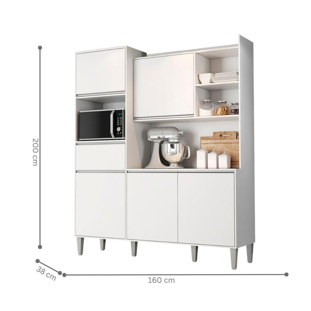 Armario De Cozinha Completo Saturno Branco - 2