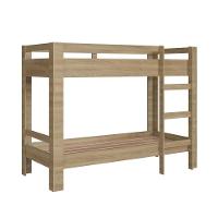 Cama Beliche Infantil Bicama Menino Menina Solteiro 1,96m Com Escada E Proteção Lateral Aveiro Oak