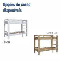 Cama Beliche Infantil Bicama Menino Menina Solteiro 1,96m Com Escada E Proteção Lateral Aveiro Oak - 8
