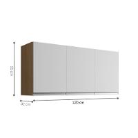 Armario Aereo Texas 3pts 1,20m Amedoa Preto - 2