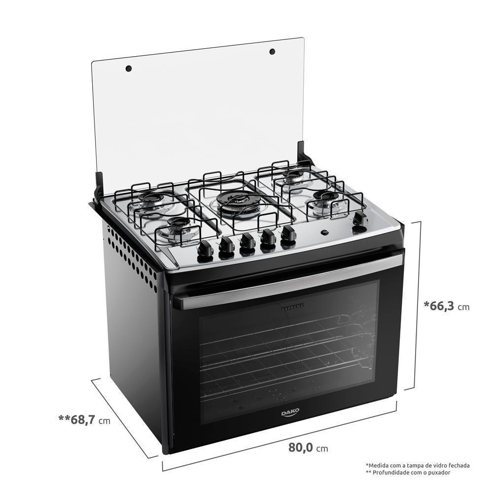 Fogão 5 Bocas Embutir Dako Supreme Mesa De Inox Bivolt - 7