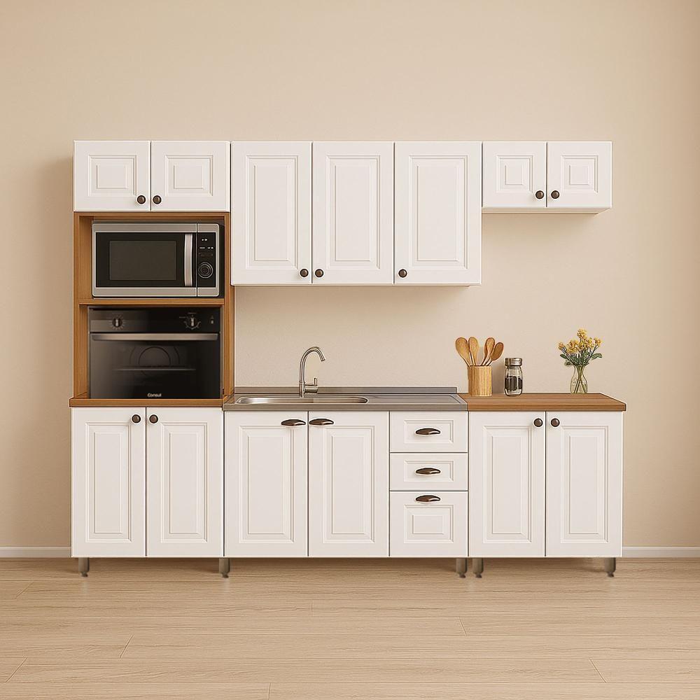 Cozinha Americana 5 Peças Branco Amoudi Móveis Branco - 1