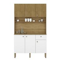 Cozinha Com Portas E Gavetas Style Freijó / Supremo / Ripado - 2