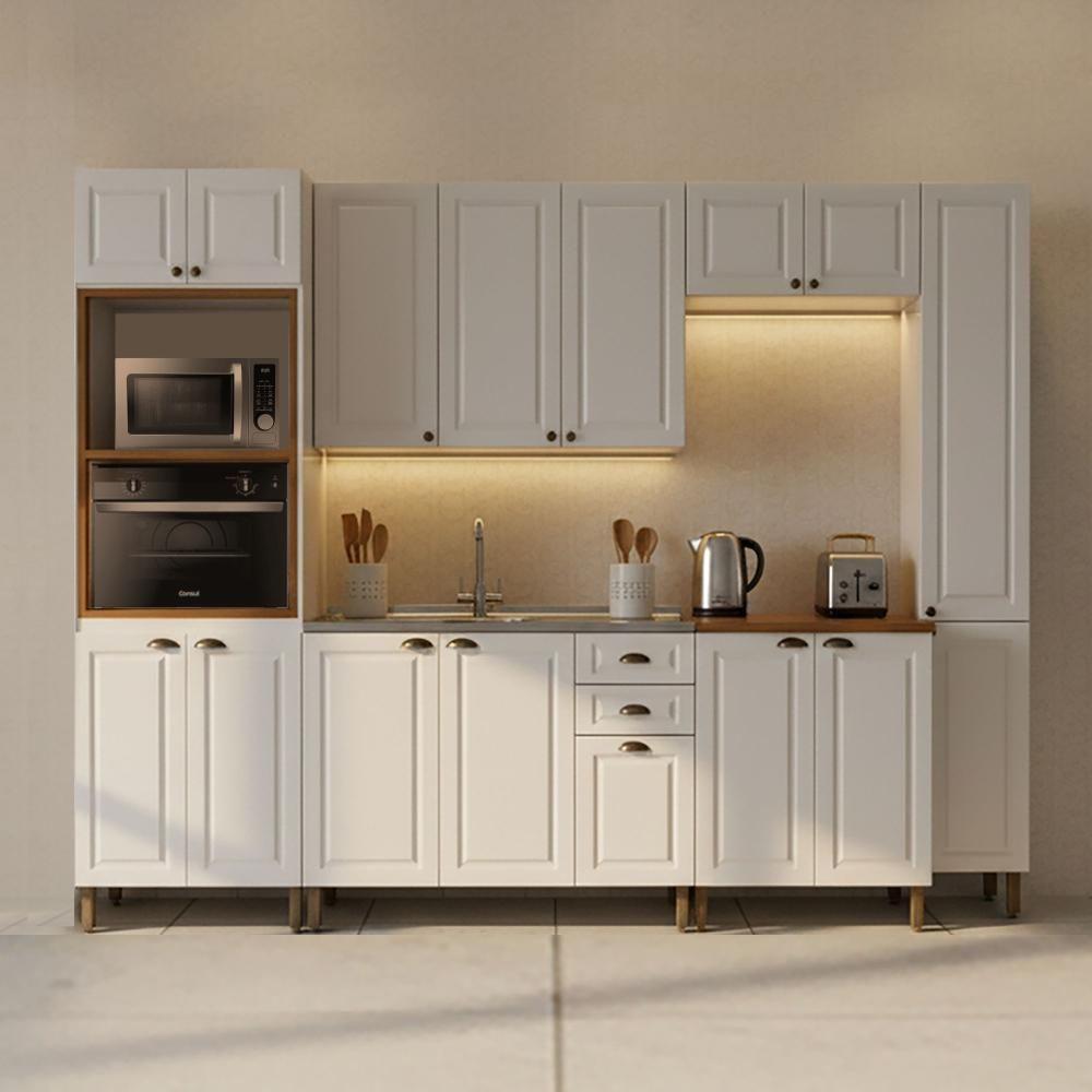 Cozinha Americana 6 Peças Branco Amoudi Móveis Branco - 1