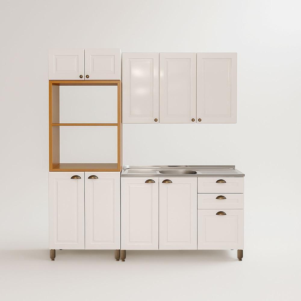 Cozinha Americana 3 Peças Com Torre Quente Branco Amoudi Móveis Branco - 7