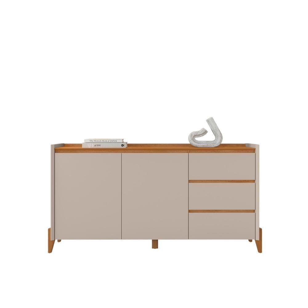 Conjunto Aparador Buffet Para Sala 3 Gavetas Lens Cadiz Off White + Aparador Para Sala 2 Gavetas Cadiz Hannover - 2