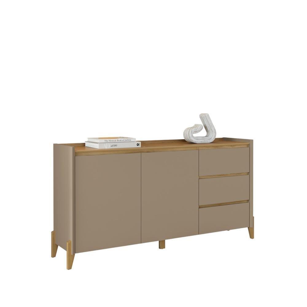 Conjunto Aparador Buffet Para Sala 3 Gavetas Cadiz Hannover Fendi + Aparador Para Sala 2 Gavetas Cadiz Hannover - 6