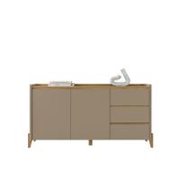 Conjunto Aparador Buffet Para Sala 3 Gavetas Cadiz Hannover Fendi + Aparador Para Sala 2 Gavetas Cadiz Hannover - 2