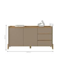 Conjunto Aparador Buffet Para Sala 3 Gavetas Cadiz Hannover Fendi + Aparador Para Sala 2 Gavetas Cadiz Hannover