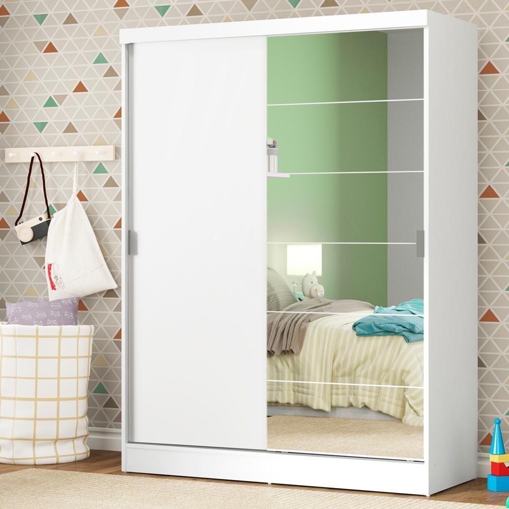 Guarda-roupa Infantil Madesa Luke 2 Portas Correr Espelho - 1