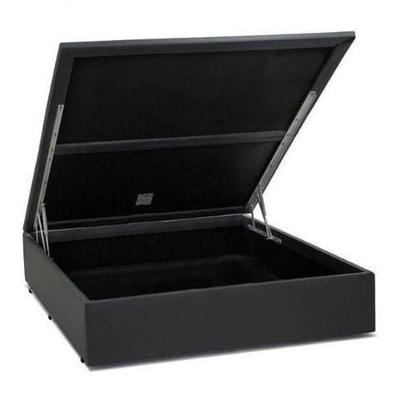 Cama Box Baú Casal Cinza Sintético 42x138x188