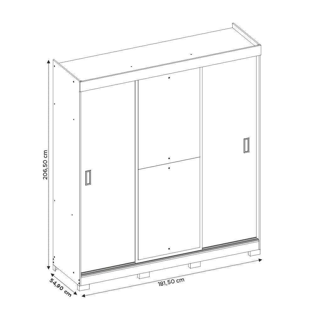 Conjunto Para Quarto Com Guarda-roupa Nt5020 E Cômoda Nt5185 Notável Móveis Branco - 8