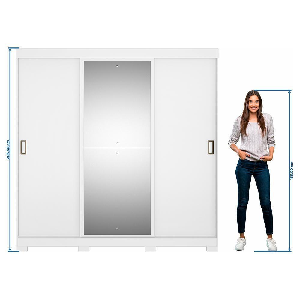 Conjunto Para Quarto Com Guarda-roupa Nt5020 E Cômoda Nt5185 Notável Móveis Branco - 9