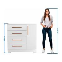 Conjunto Para Quarto Com Guarda-roupa Nt5020 E Cômoda Nt5185 Notável Móveis Branco - 2
