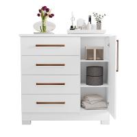 Conjunto Para Quarto Com Guarda-roupa Nt5020 E Cômoda Nt5185 Notável Móveis Branco - 3