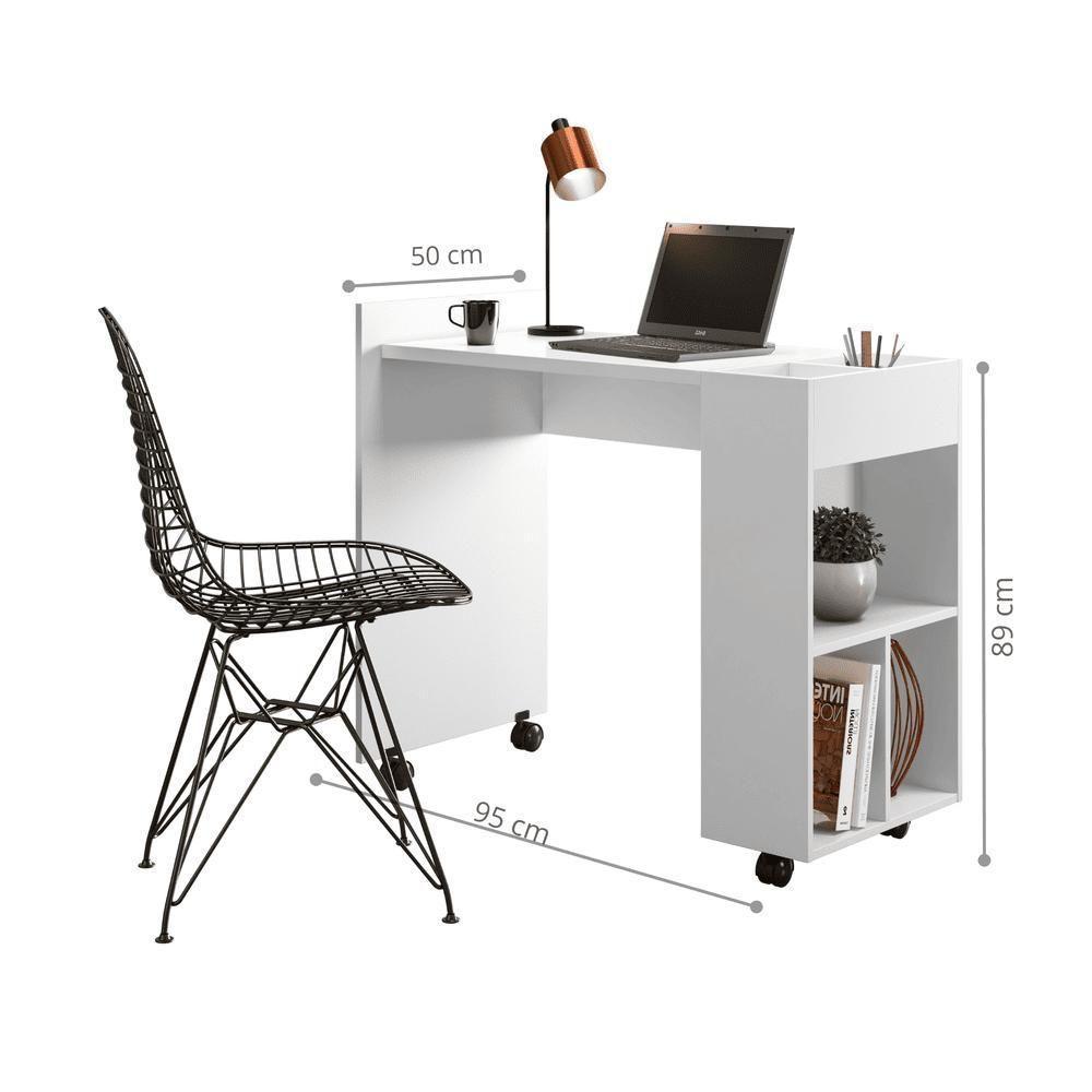 Mesa Para Computador Sofia Branco Brilhante - 2