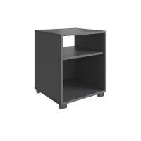 Mesa De Cabeceira Nicho 38,5cm Com Pé E Prateleira Grafite - 3