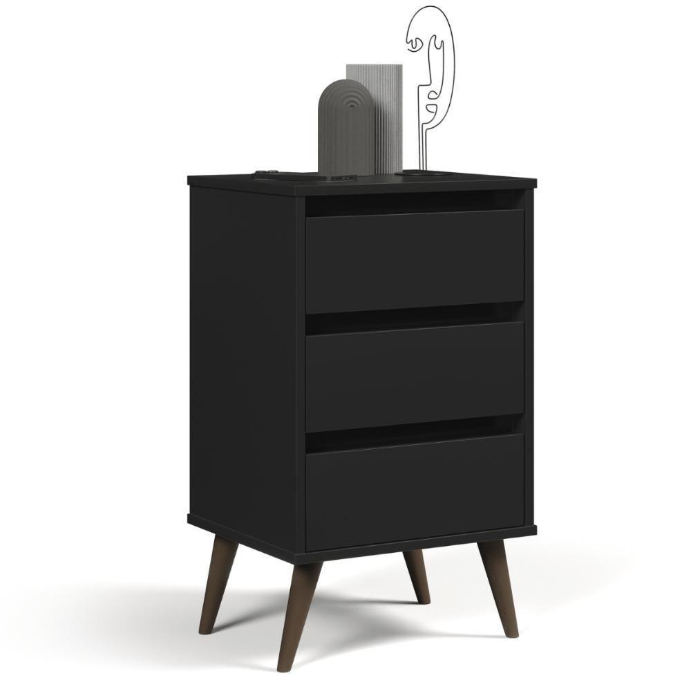 Mesa De Cabeceira Alecrim Retrô Preto - 3