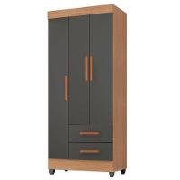 Guarda Roupa Solteiro Lite 3 Portas Nature Cinza – Móveis Leão - 1