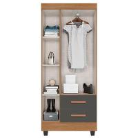 Guarda Roupa Solteiro Lite 3 Portas Nature Cinza – Móveis Leão - 3