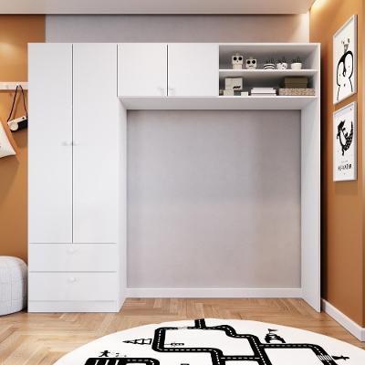 Guarda-roupa Infantil 4 Portas E 2 Gavetas Com Nichos, Prateleira E Cabideiro Para Quarto De Bebê Branco