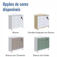 Cômoda Infantil Organizadora 4 Gavetas Grande E 1 Porta Com Prateleira E Trocador Para Quarto De Bebê Branco - 7