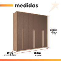 Guarda Roupas Casal 6 Portas 4 Gavetas Milano Andirá Madeirado/terracota - 3