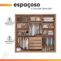Guarda Roupas Casal 6 Portas 4 Gavetas Milano Andirá Madeirado/terracota - 5