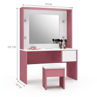 Penteadeira Infantil Bombonera Branco-rosa - 4