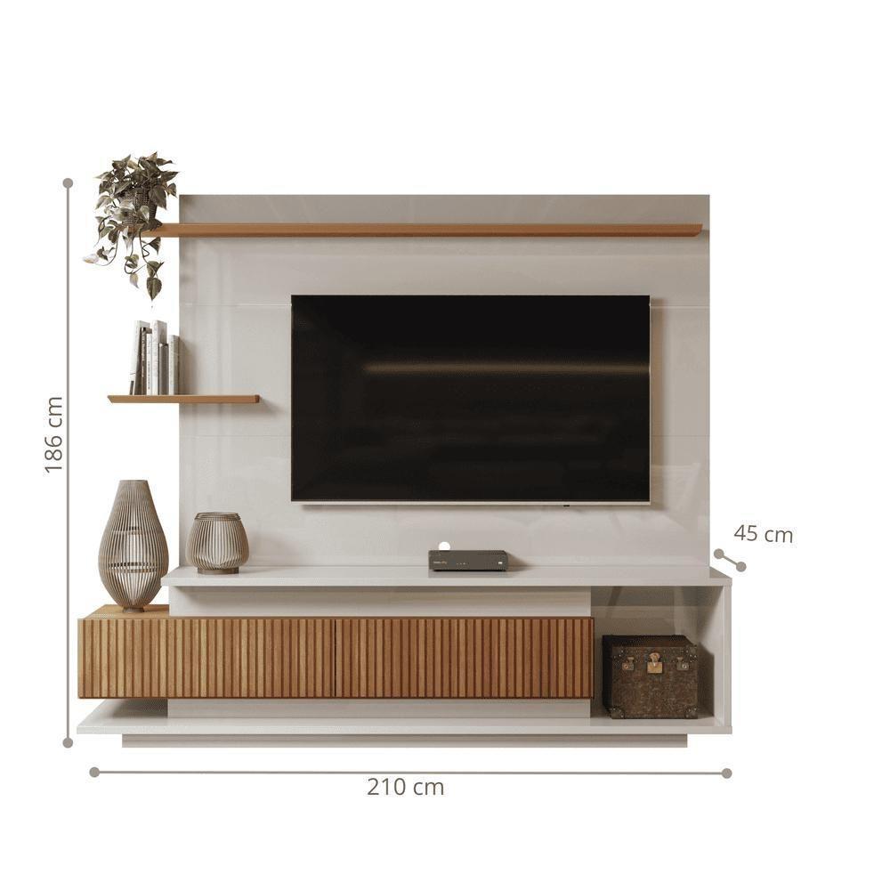 Painel Suporte Manila Off White Perolizado-jequitiba Ripado - 2