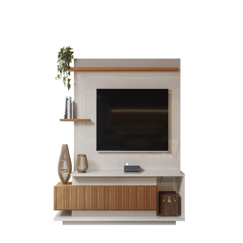 Painel Suporte Manila Off White Perolizado-jequitiba Ripado - 3