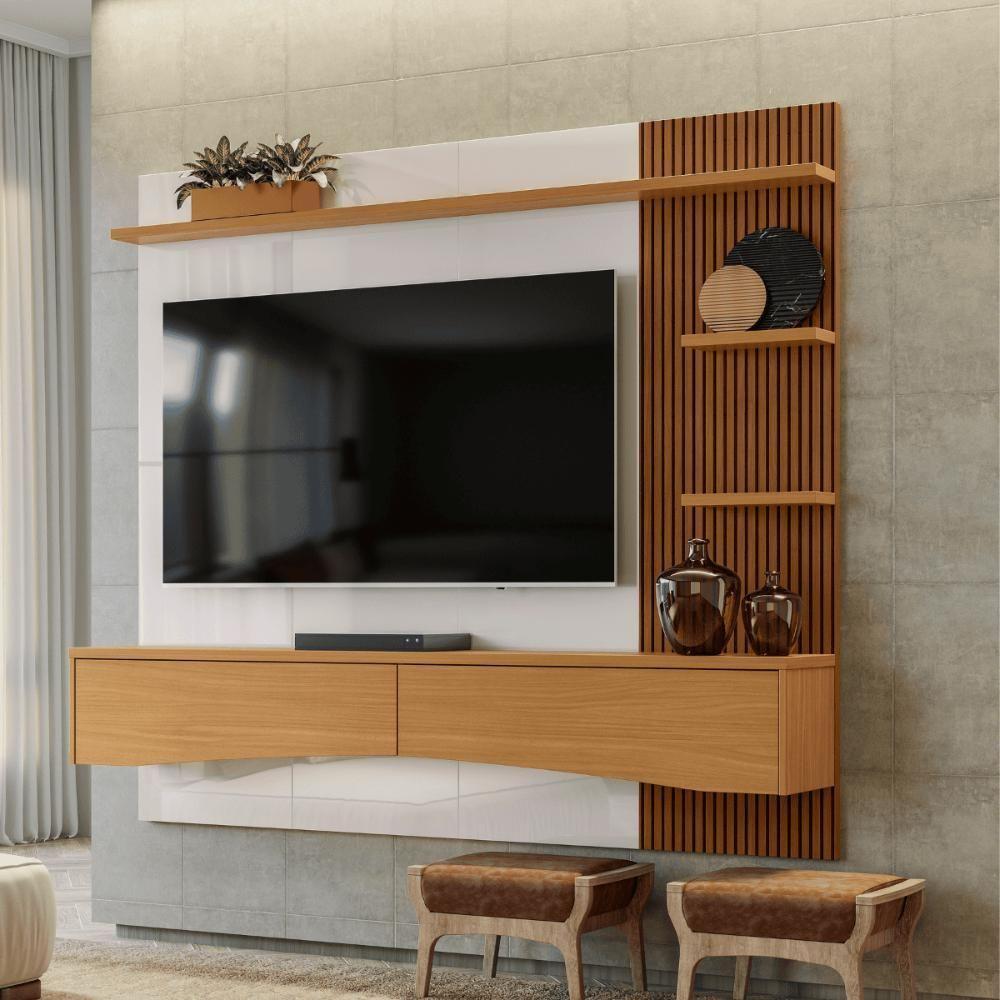 Painel Kiev Off White Perolizado-tauari Ripado - 1