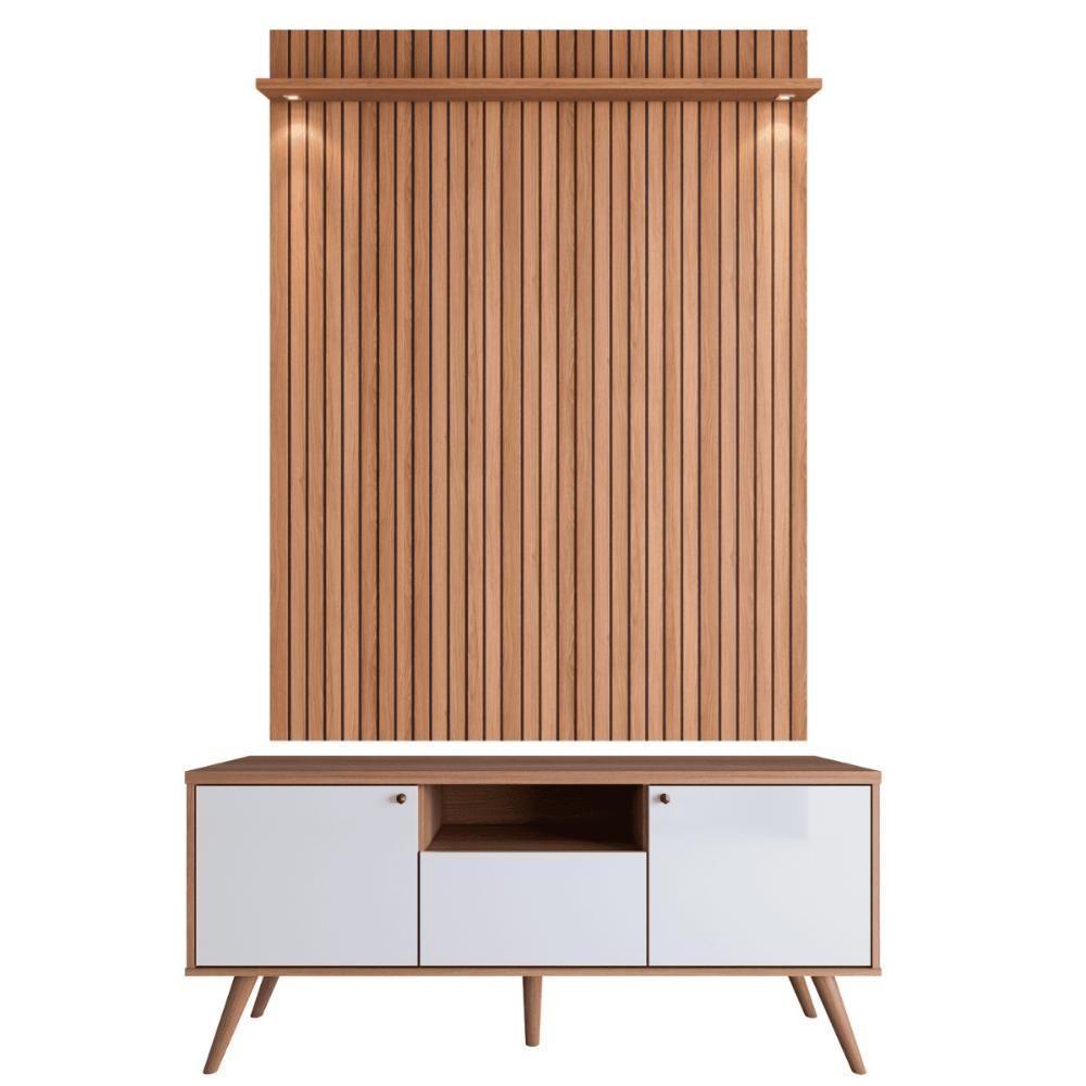 Painel Jequitiba Ripado 3d Bancada Berlim Jequitiba-off White - 1