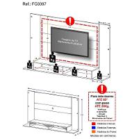 Painel Com 2 Leds Para Tv Até 60" Multimóveis Veneza Fg3397 Branco - 5