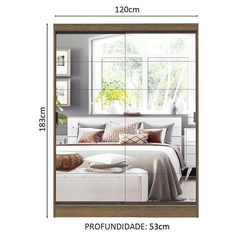 Guarda-roupa Infantil Madesa 2 Portas Correr Espelho Rustic - 8